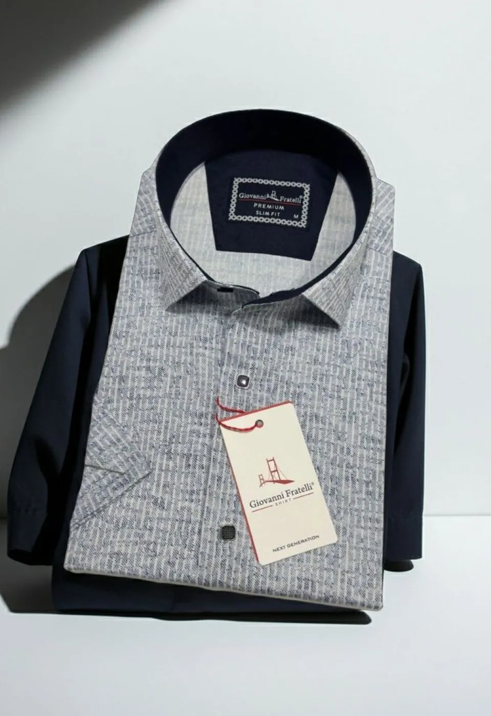 Slim Fit Kısa Kol Desenli Erkek Gömlek 3GMK351112001 - Giovanni Fratelli