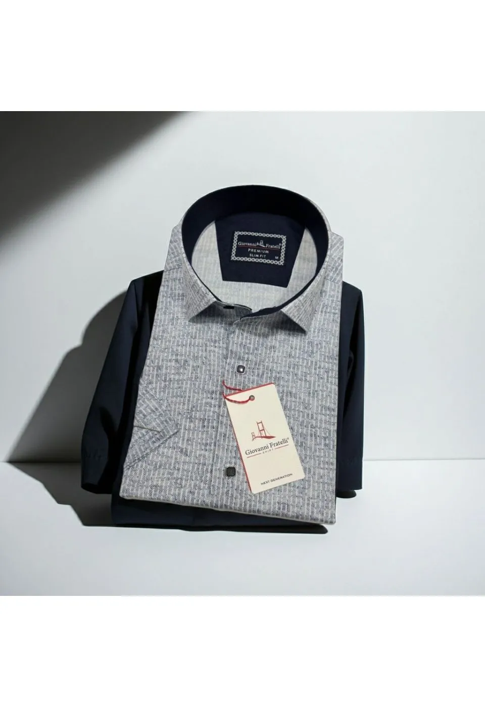 Slim Fit Kısa Kol Desenli Erkek Gömlek 3GMK351112001 - Giovanni Fratelli