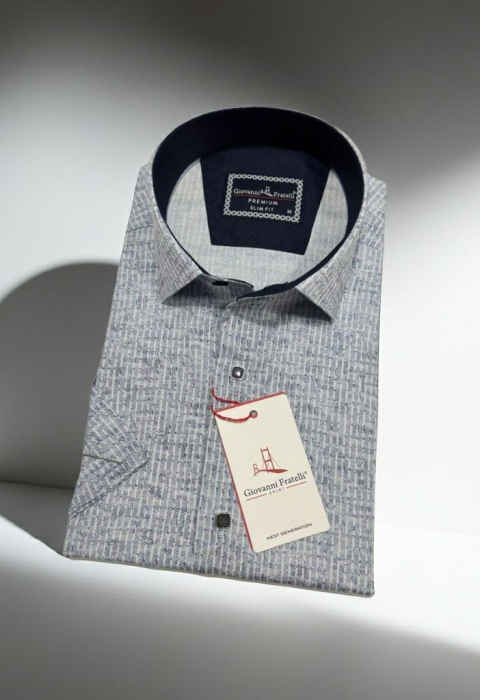 Slim Fit Kısa Kol Desenli Erkek Gömlek 3GMK351112001