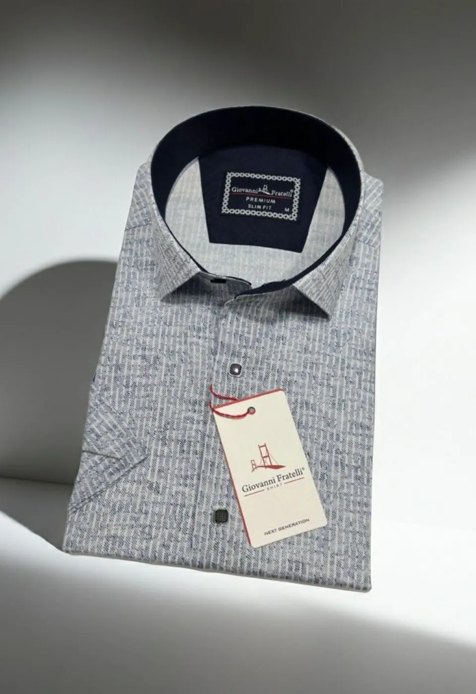 Slim Fit Kısa Kol Desenli Erkek Gömlek 3GMK351112001 - Giovanni Fratelli