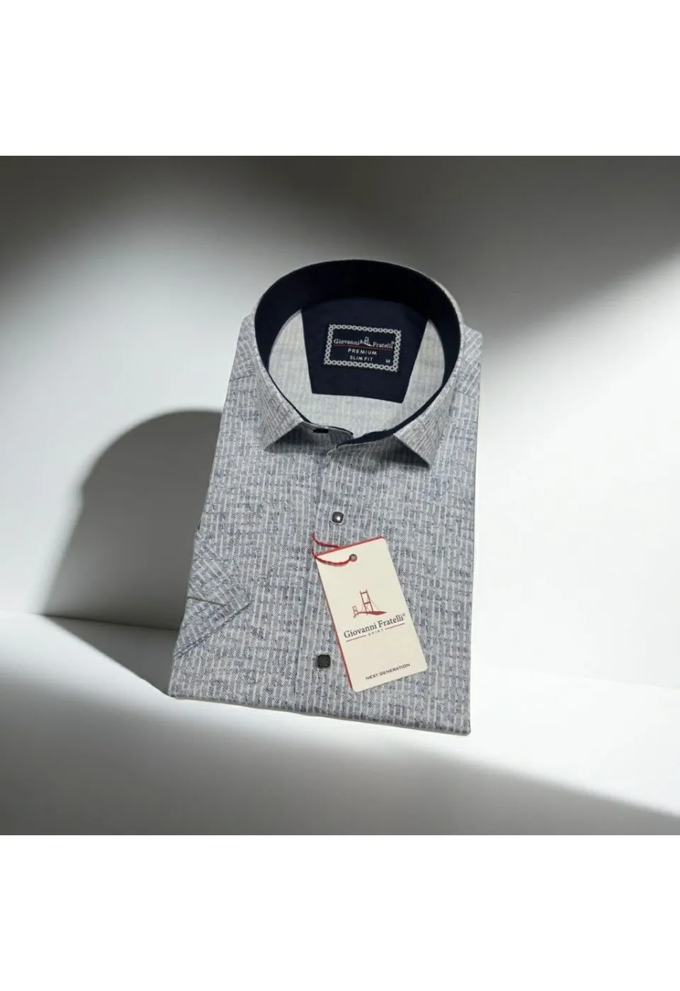 Slim Fit Kısa Kol Desenli Erkek Gömlek 3GMK351112001 - Giovanni Fratelli