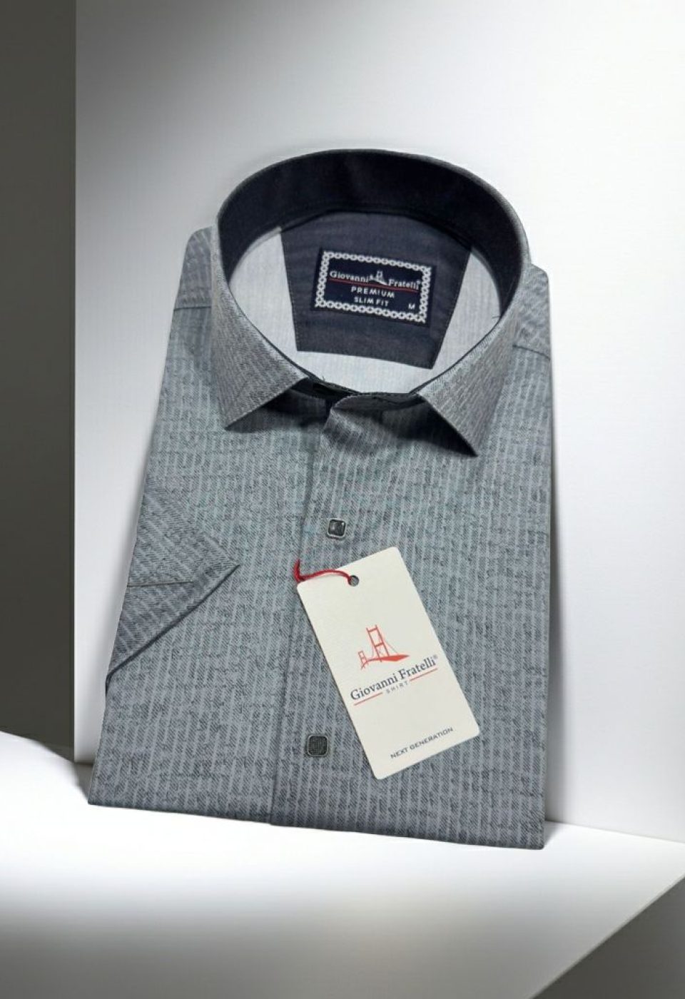 Slim Fit Kısa Kol Desenli Erkek Gömlek 3GMK351112002