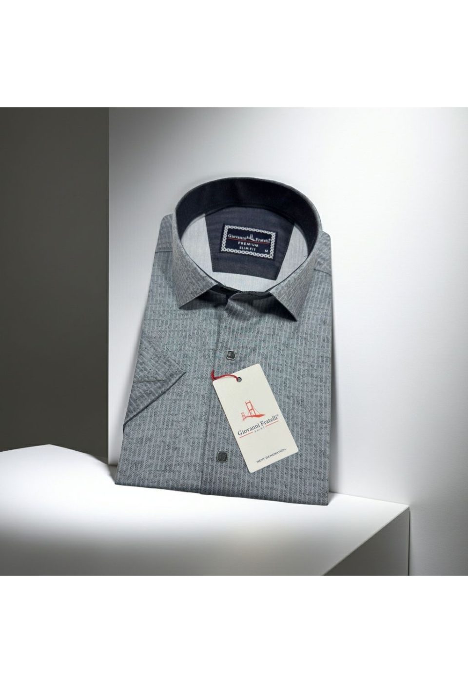 Slim Fit Kısa Kol Desenli Erkek Gömlek 3GMK351112002 - Giovanni Fratelli