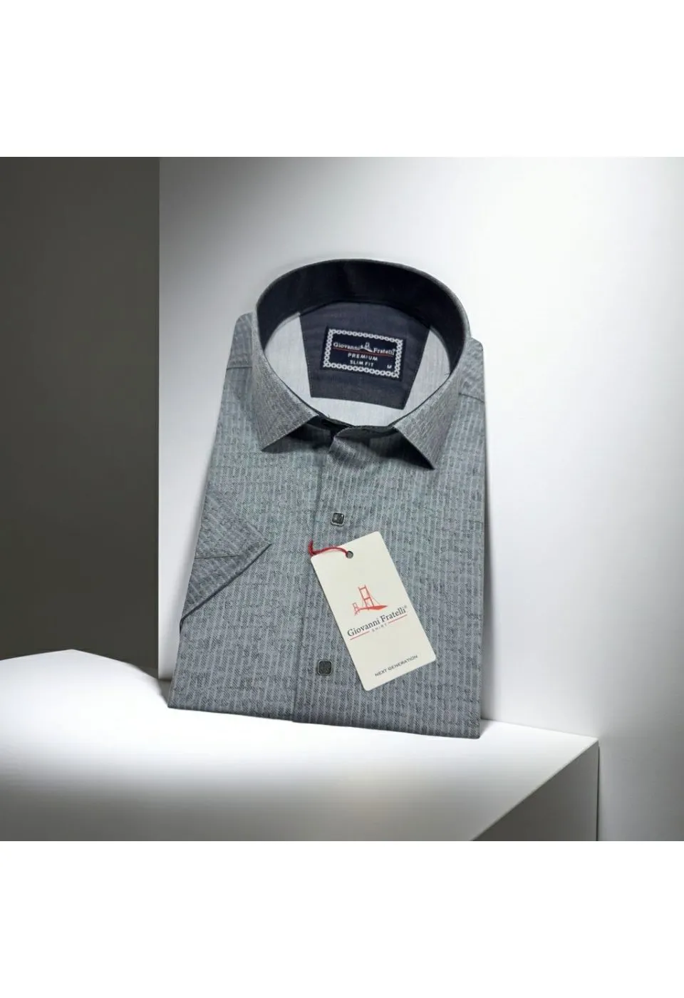Slim Fit Kısa Kol Desenli Erkek Gömlek 3GMK351112002 - Giovanni Fratelli