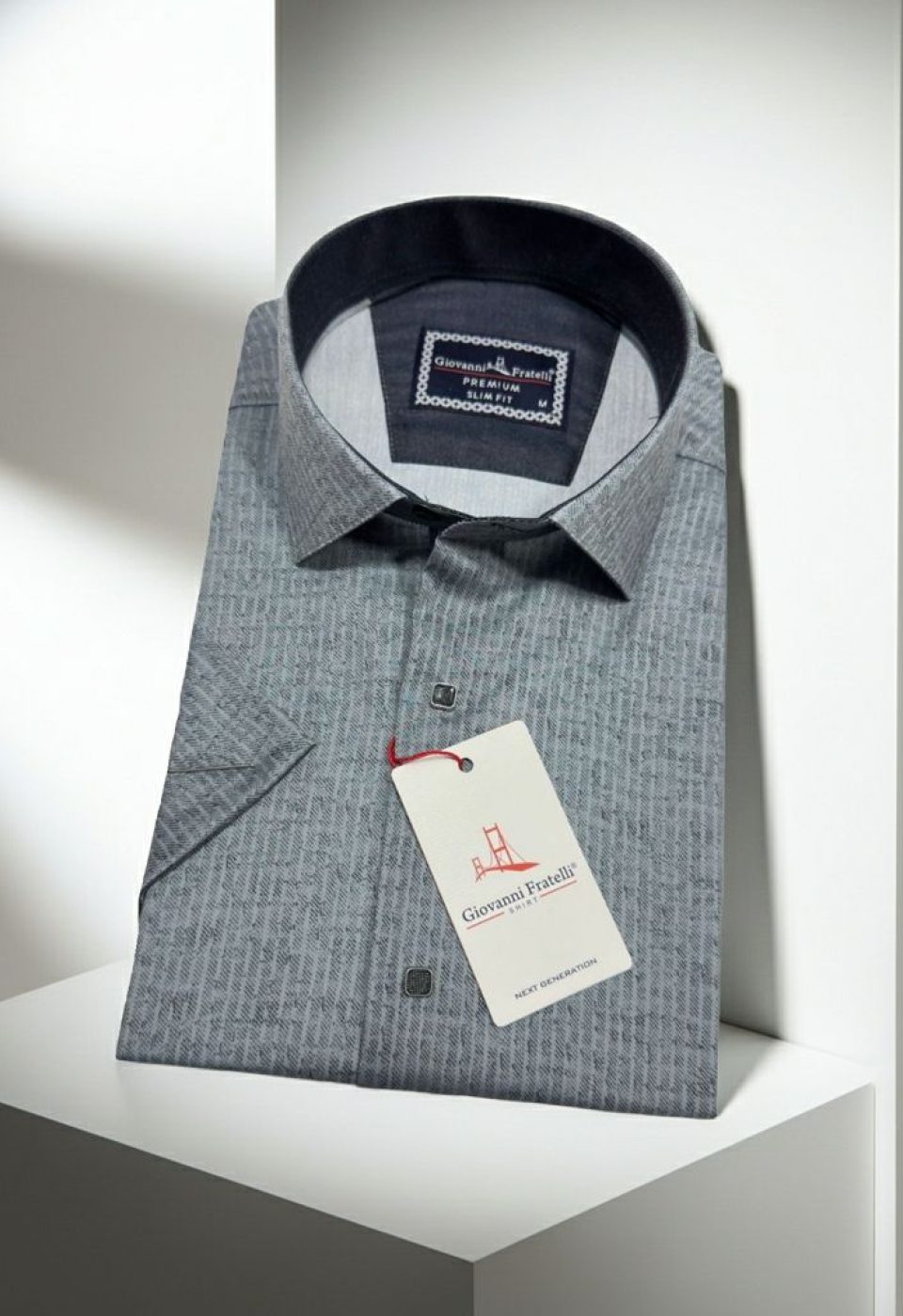 Slim Fit Kısa Kol Desenli Erkek Gömlek 3GMK351112002 Slim Fit Kısa Kol Desenli Erkek Gömlek 3GMK351112002