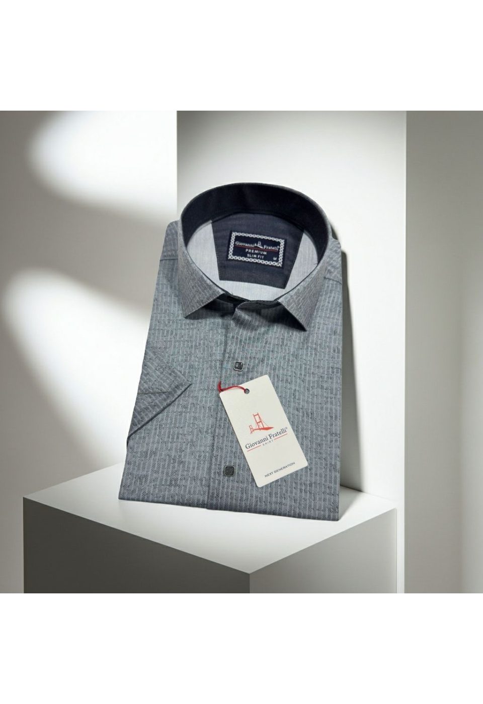 Slim Fit Kısa Kol Desenli Erkek Gömlek 3GMK351112002 - Giovanni Fratelli