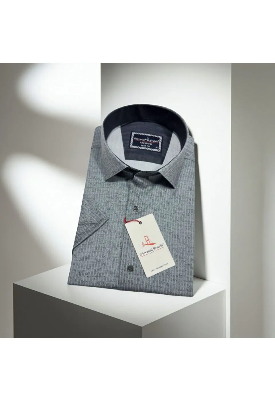 Slim Fit Kısa Kol Desenli Erkek Gömlek 3GMK351112002 - Giovanni Fratelli