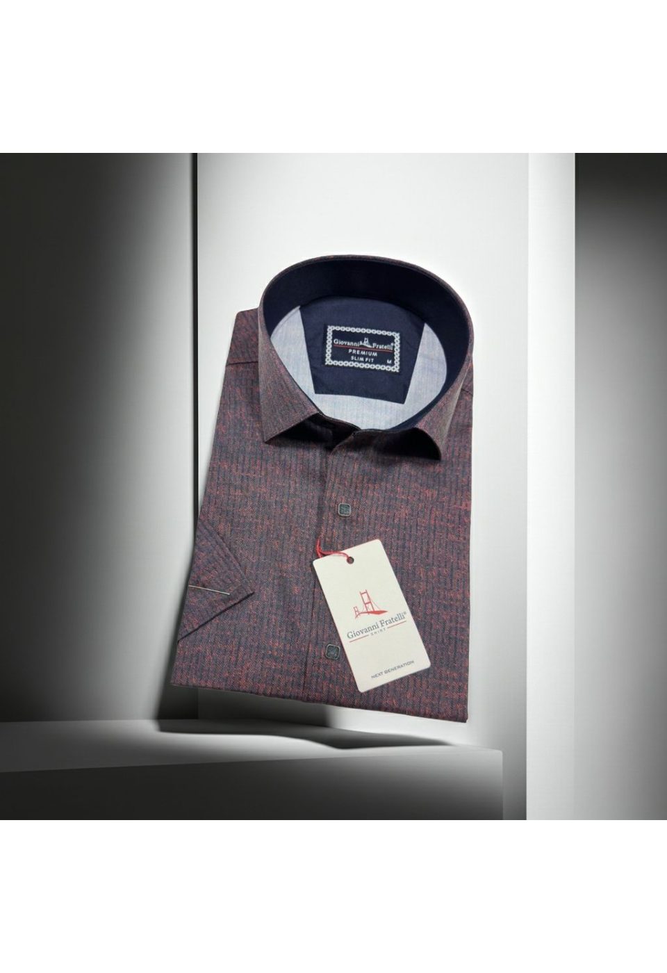 Slim Fit Kısa Kol Desenli Erkek Gömlek 3GMK351112003 - Giovanni Fratelli