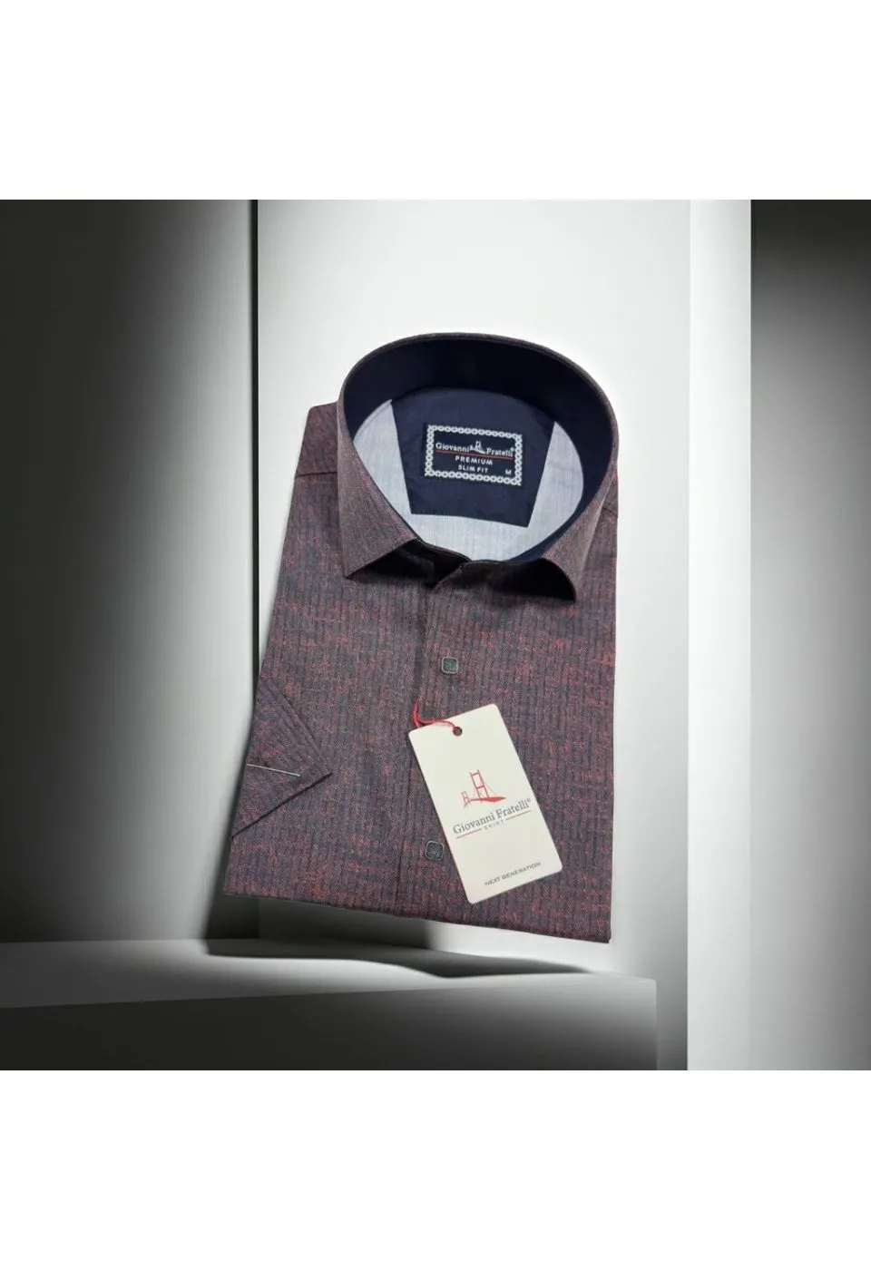 Slim Fit Kısa Kol Desenli Erkek Gömlek 3GMK351112003 - Giovanni Fratelli