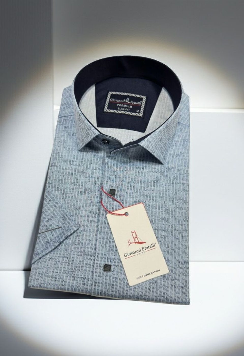 Slim Fit Kısa Kol Desenli Erkek Gömlek 3GMK351112004
