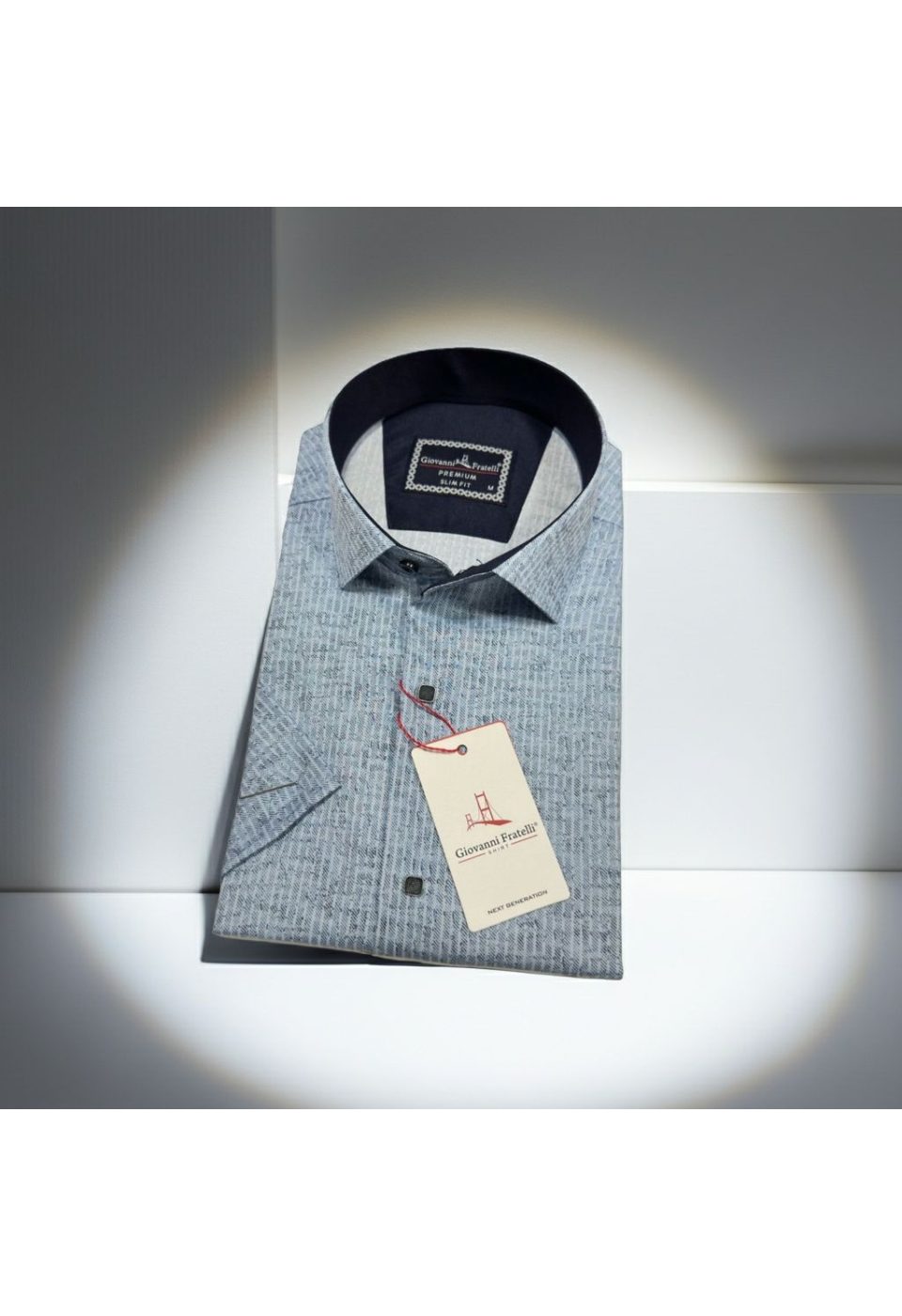 1112 CR K KOT 004 Slim Fit Kısa Kol Desenli Erkek Gömlek 3GMK351112004 - Giovanni Fratelli