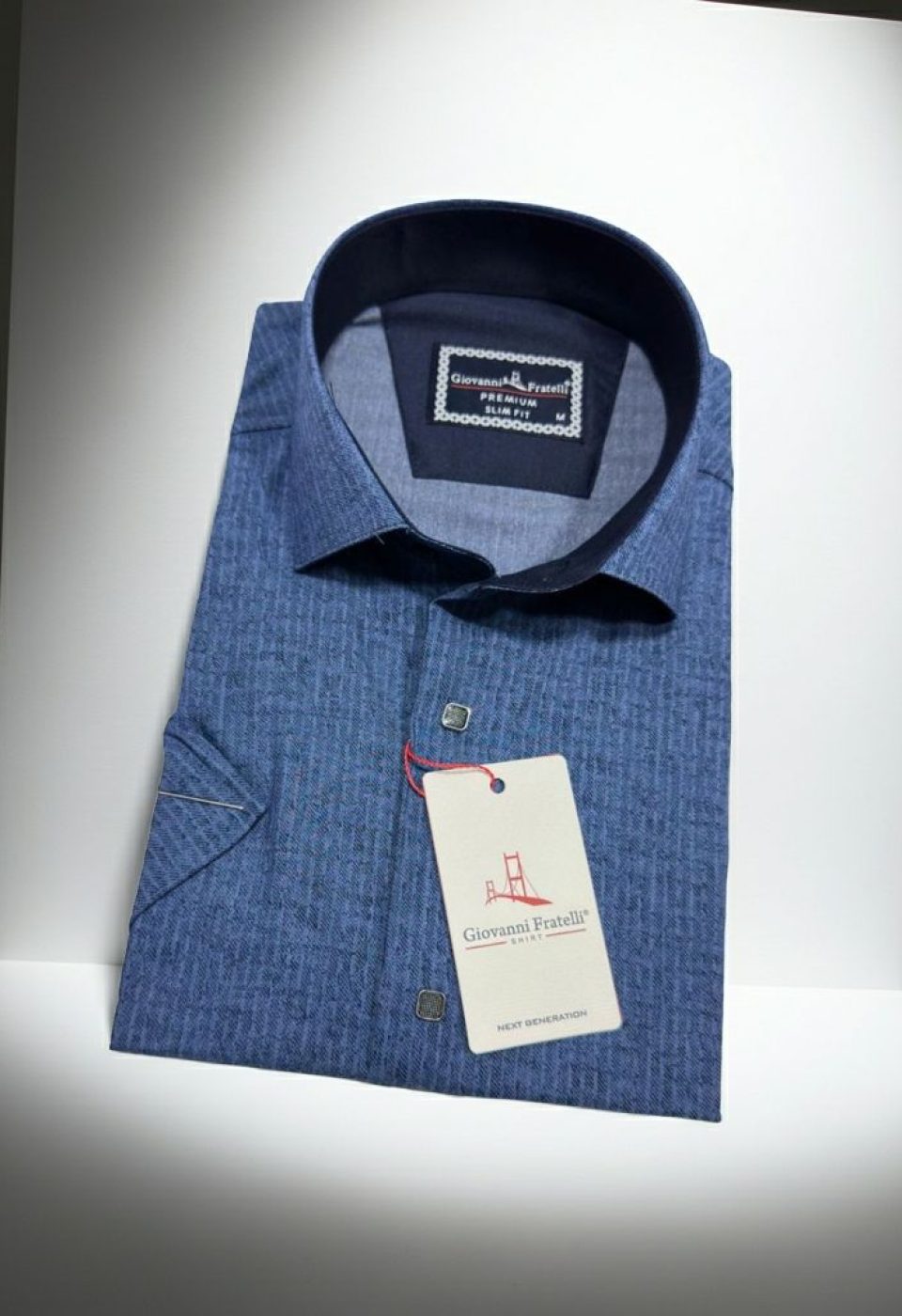 Slim Fit Kısa Kol Desenli Erkek Gömlek 3GMK351112005