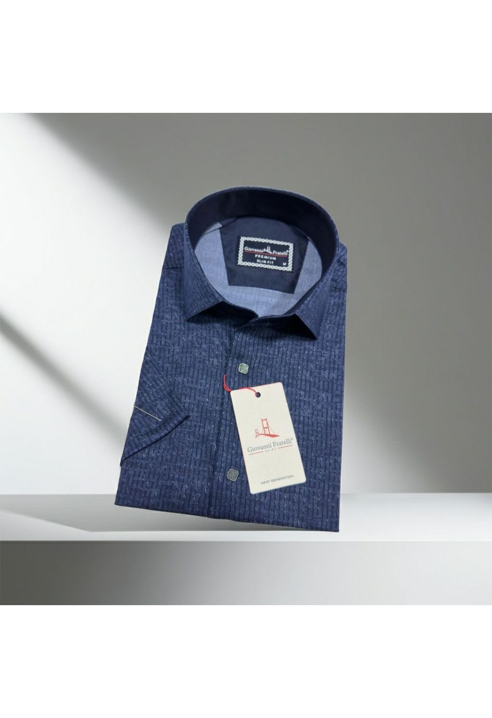 1112 CR K KOT 006 Slim Fit Kısa Kol Desenli Erkek Gömlek 3GMK351112006 - Giovanni Fratelli