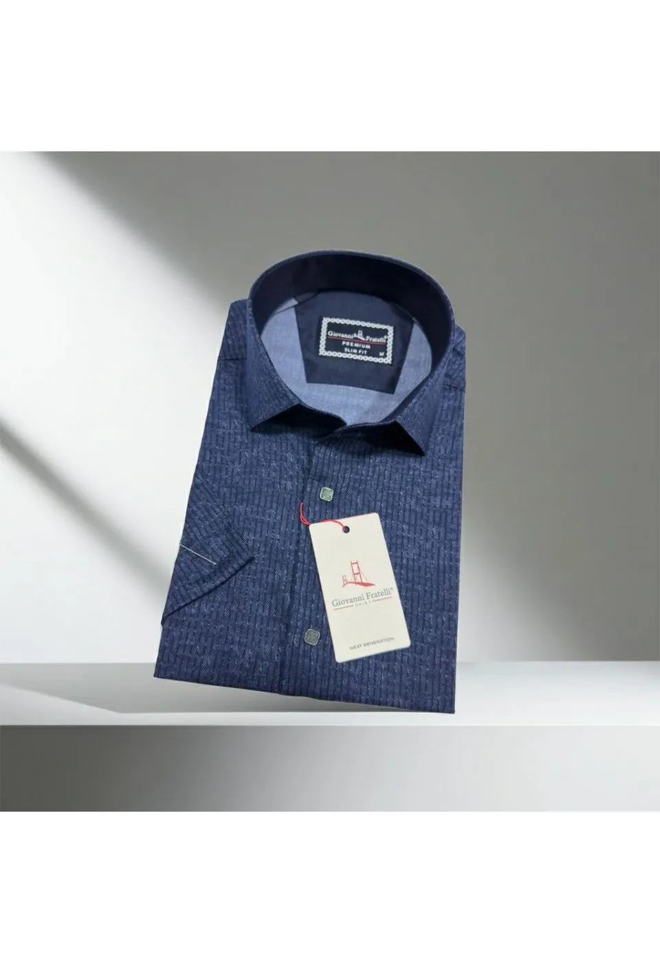 Slim Fit Kısa Kol Desenli Erkek Gömlek 3GMK351112006 - Giovanni Fratelli