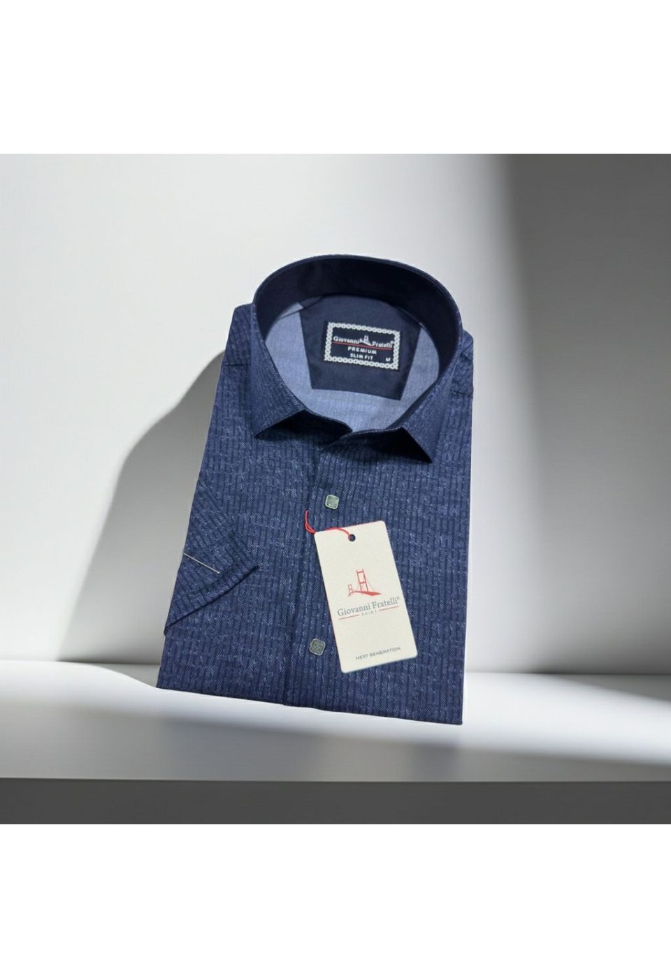 1112 CR K KOT 006 Slim Fit Kısa Kol Desenli Erkek Gömlek 3GMK351112006 - Giovanni Fratelli