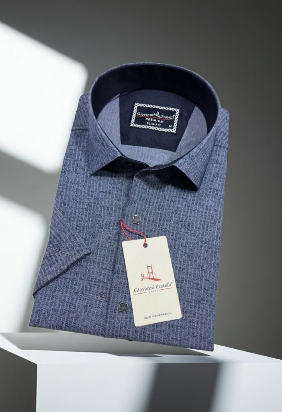 Slim Fit Kısa Kol Desenli Erkek Gömlek 3GMK351112007 - Giovanni Fratelli