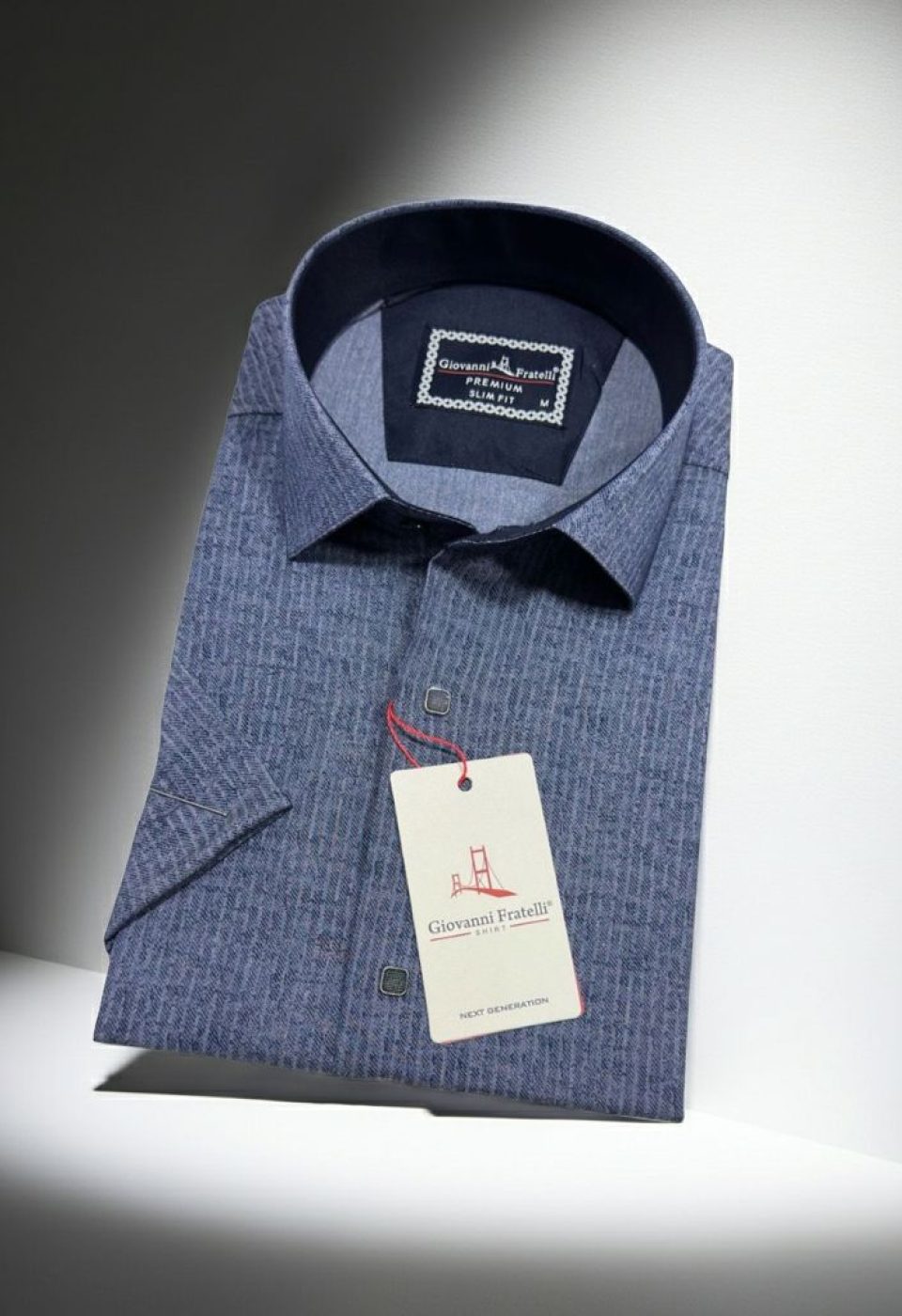 Slim Fit Kısa Kol Desenli Erkek Gömlek 3GMK351112007