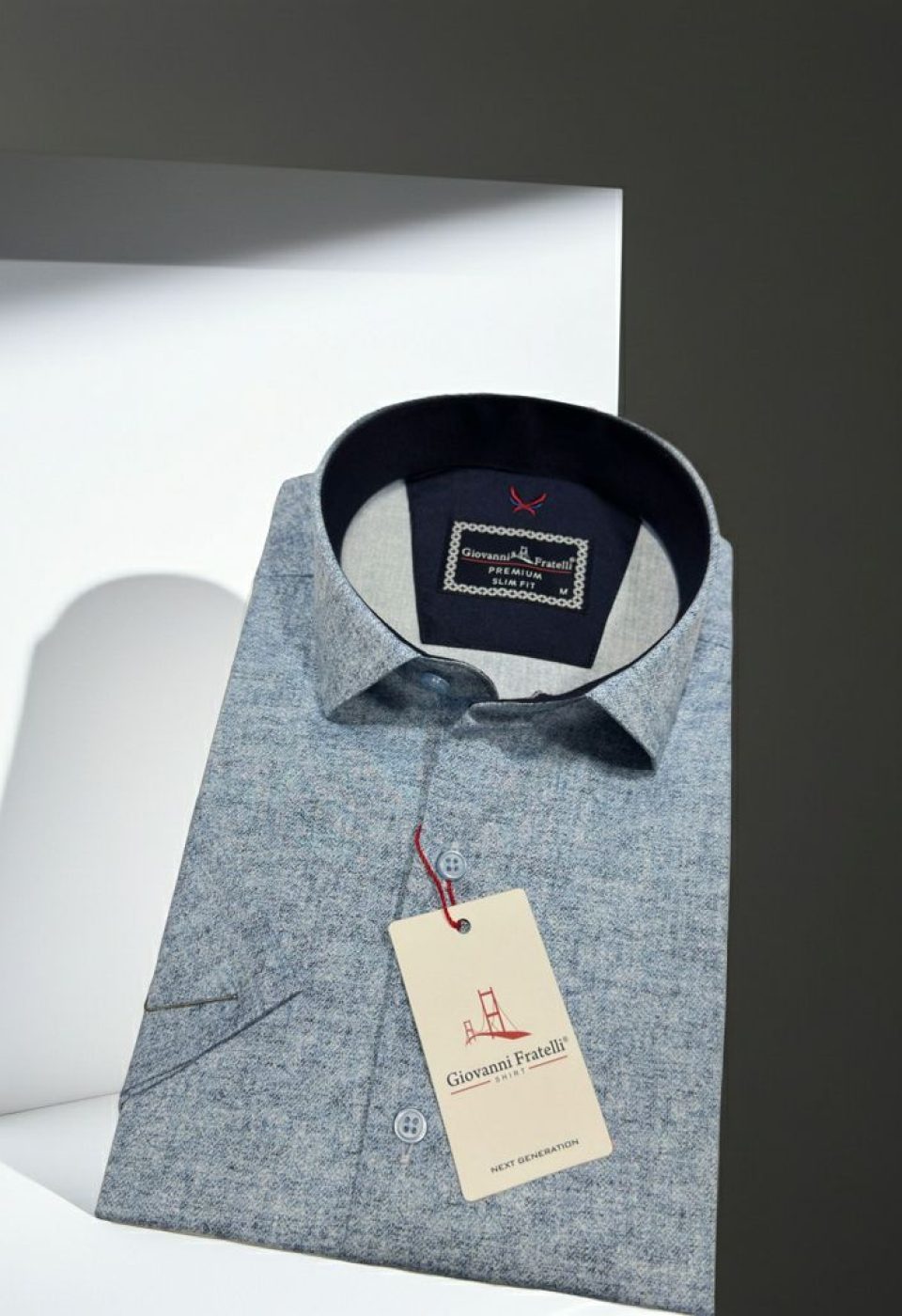 Slim Fit Kısa Kol Desenli Erkek Gömlek 3GMK361113005