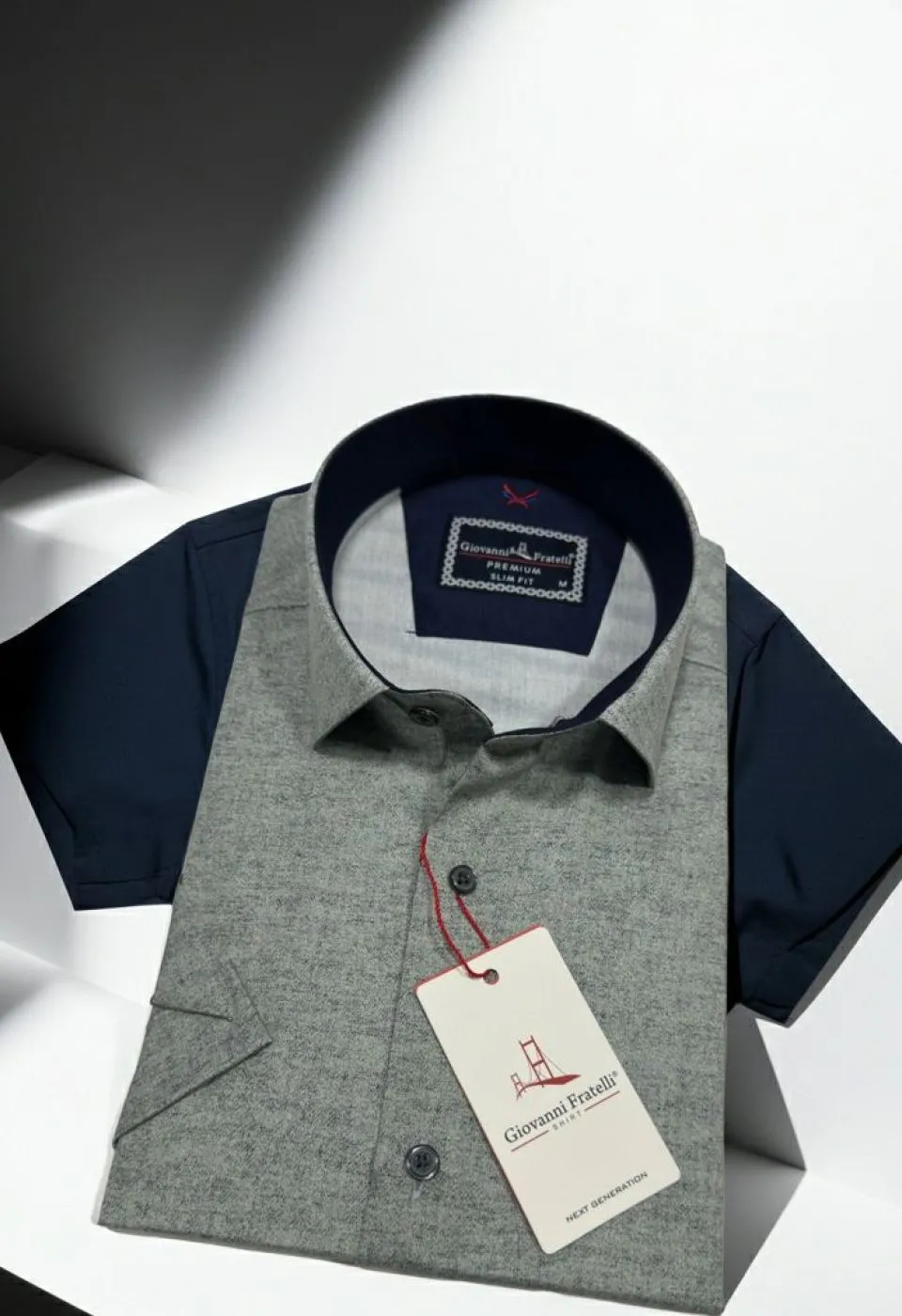 Slim Fit Kısa Kol Desenli Erkek Gömlek 3GMK361113006 - Giovanni Fratelli