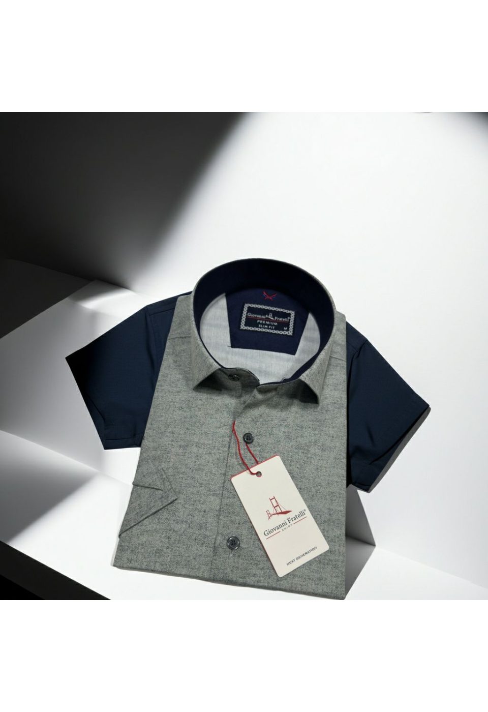 Slim Fit Kısa Kol Desenli Erkek Gömlek 3GMK361113006 - Giovanni Fratelli