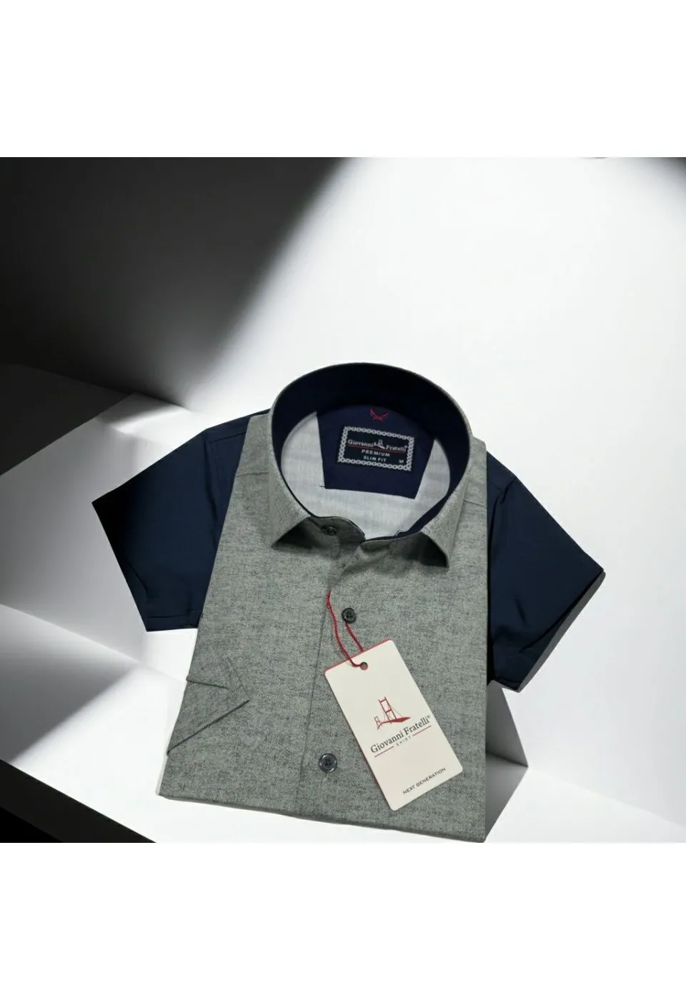 Slim Fit Kısa Kol Desenli Erkek Gömlek 3GMK361113006 - Giovanni Fratelli