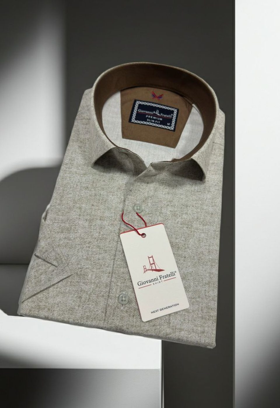 Slim Fit Kısa Kol Desenli Erkek Gömlek 3GMK361113008