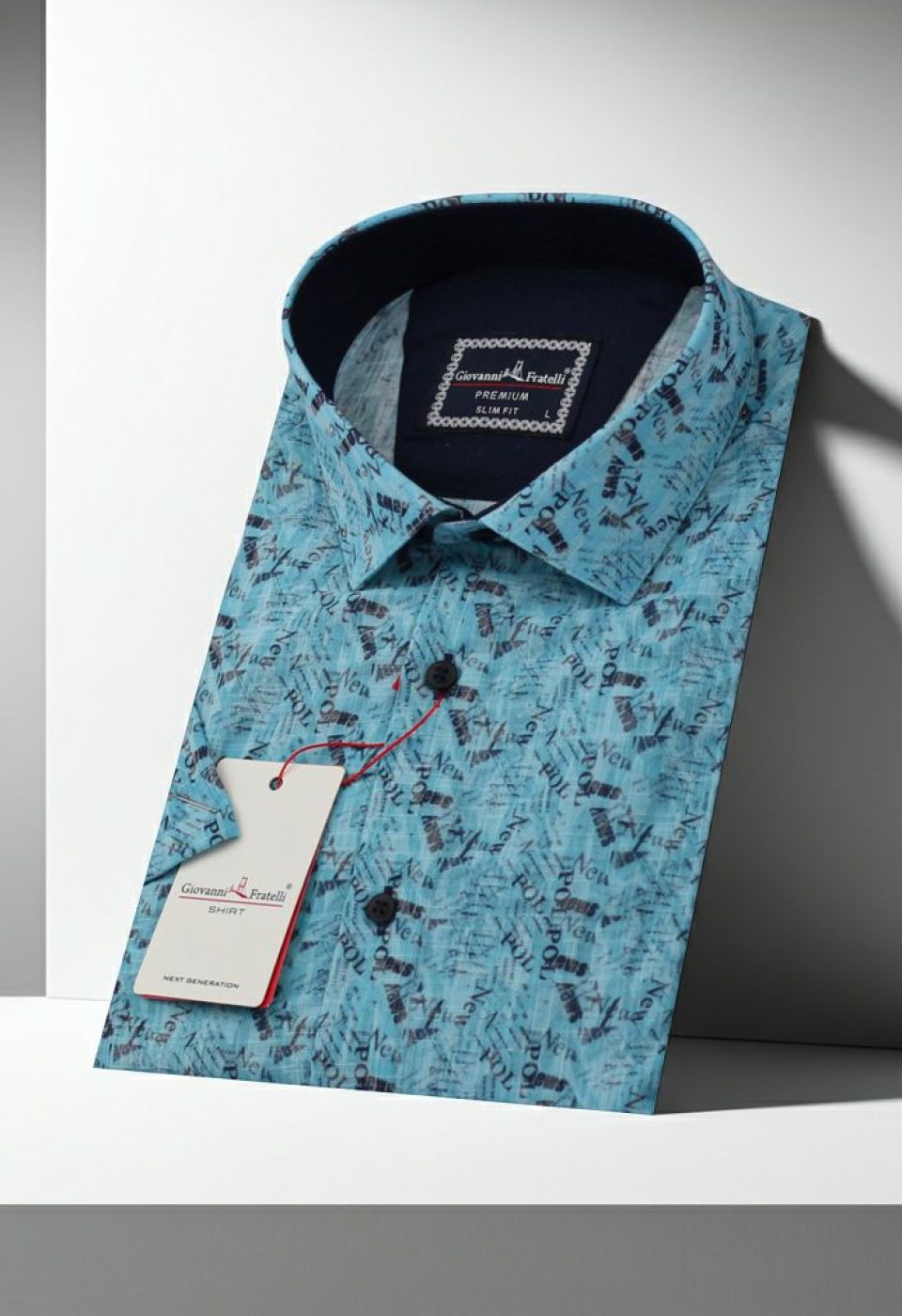 Slim Fit Kısa Kol Desenli Erkek Gömlek 3GMK311118007