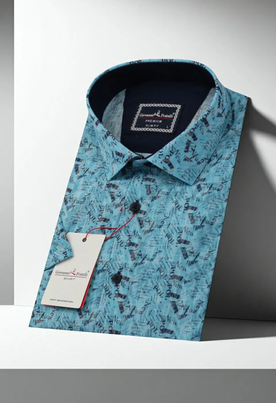 Slim Fit Kısa Kol Desenli Erkek Gömlek 3GMK311118007