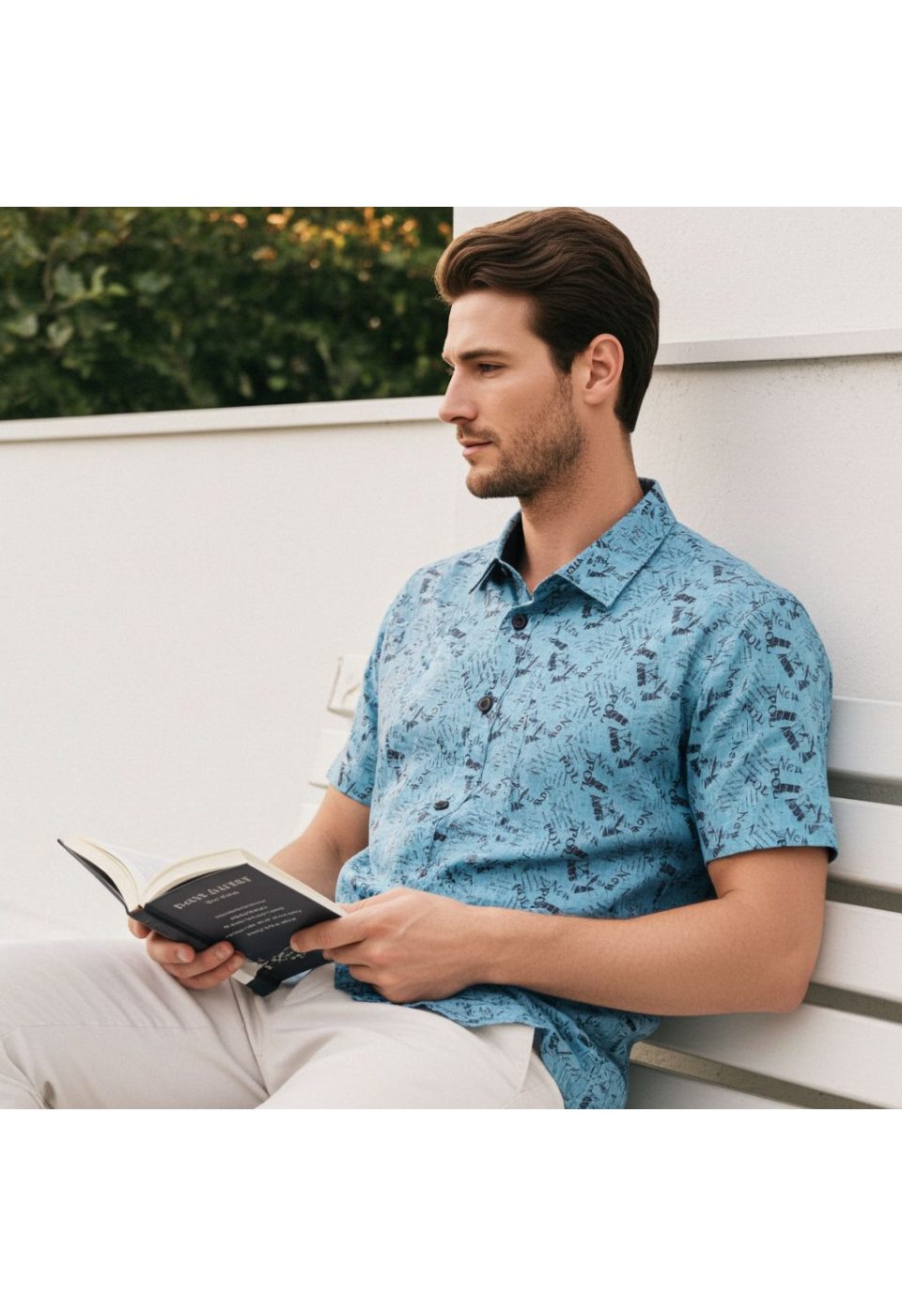 Slim Fit Kısa Kol Desenli Erkek Gömlek 3GMK311118007 - Giovanni Fratelli