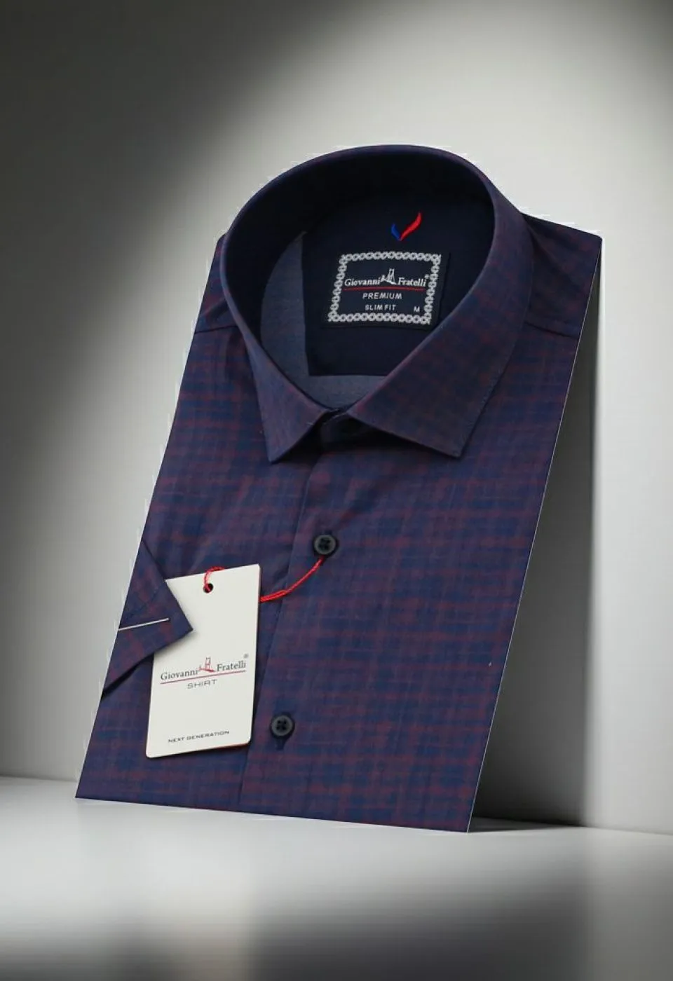 Slim Fit Kısa Kol Desenli Erkek Gömlek 3GMK311120004 - Giovanni Fratelli
