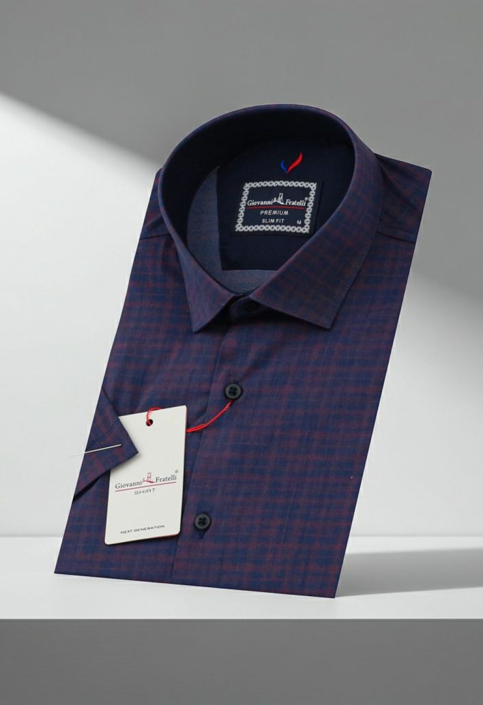Slim Fit Kısa Kol Desenli Erkek Gömlek 3GMK311120004