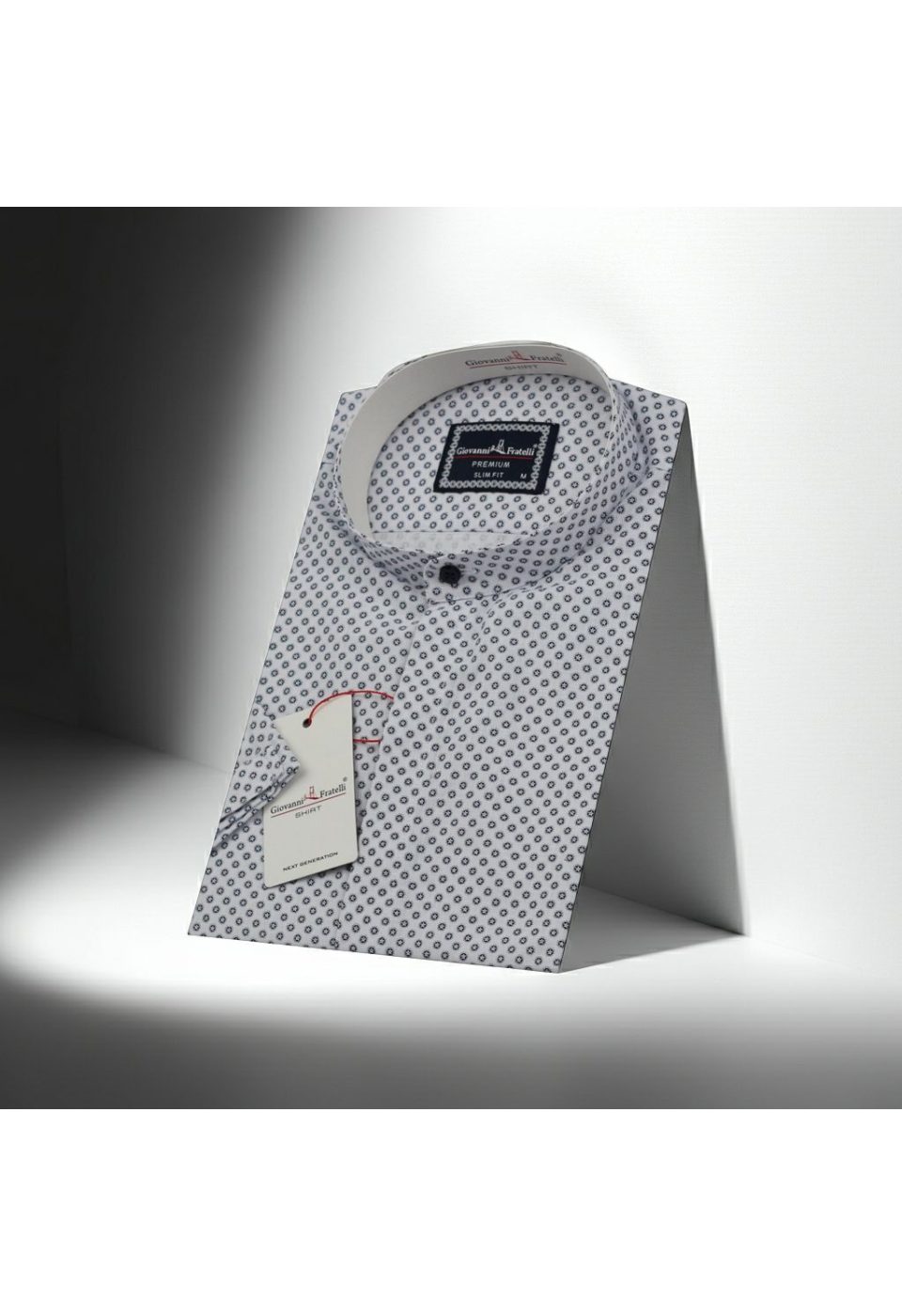 1121 CR K HK 001 Slim Fit Kısa Kol Desenli Hakim Yaka Erkek Gömlek 3GMK311121001 - Giovanni Fratelli