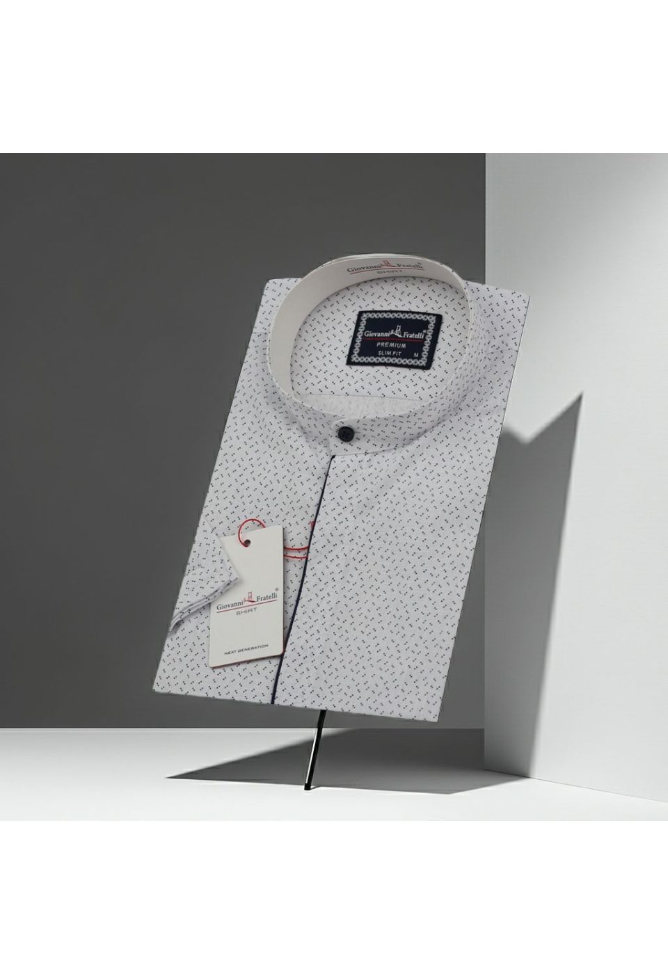 Slim Fit Kısa Kol Desenli Hakim Yaka Erkek Gömlek 3GMK311123001 - Giovanni Fratelli