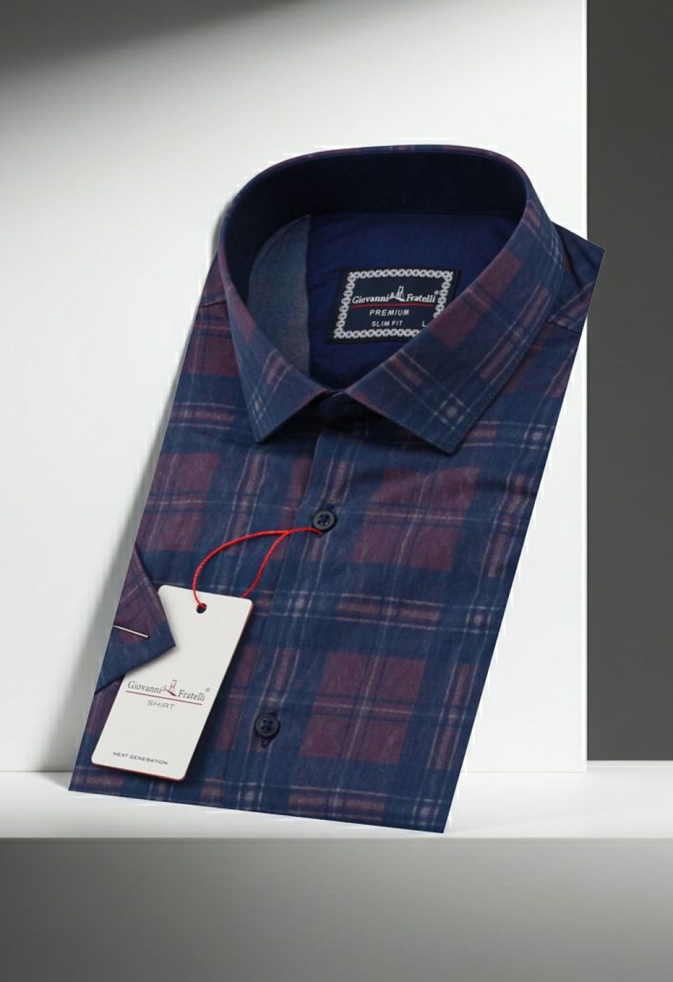 Slim Fit Kısa Kol Desenli Erkek Gömlek 3GMK311124001
