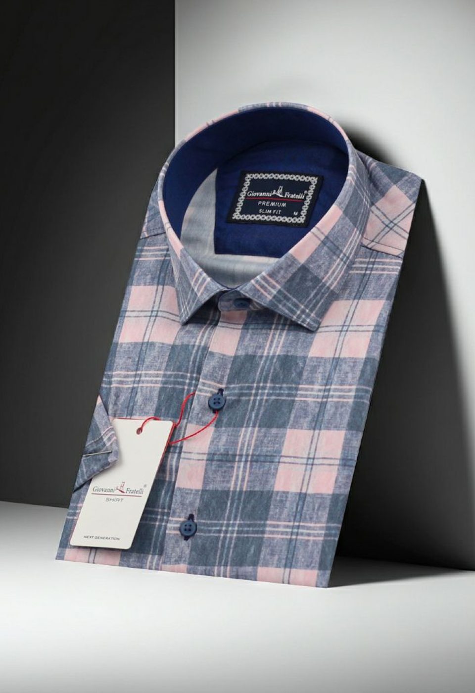 Slim Fit Kısa Kol Desenli Erkek Gömlek 3GMK311124003