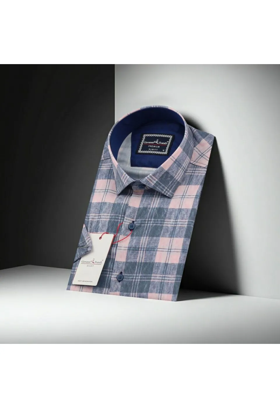 Slim Fit Kısa Kol Desenli Erkek Gömlek 3GMK311124003 - Giovanni Fratelli