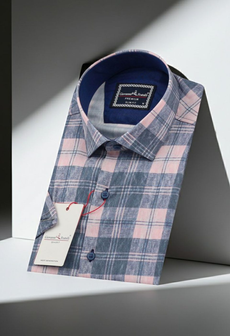 Slim Fit Kısa Kol Desenli Erkek Gömlek 3GMK311124003 - Giovanni Fratelli