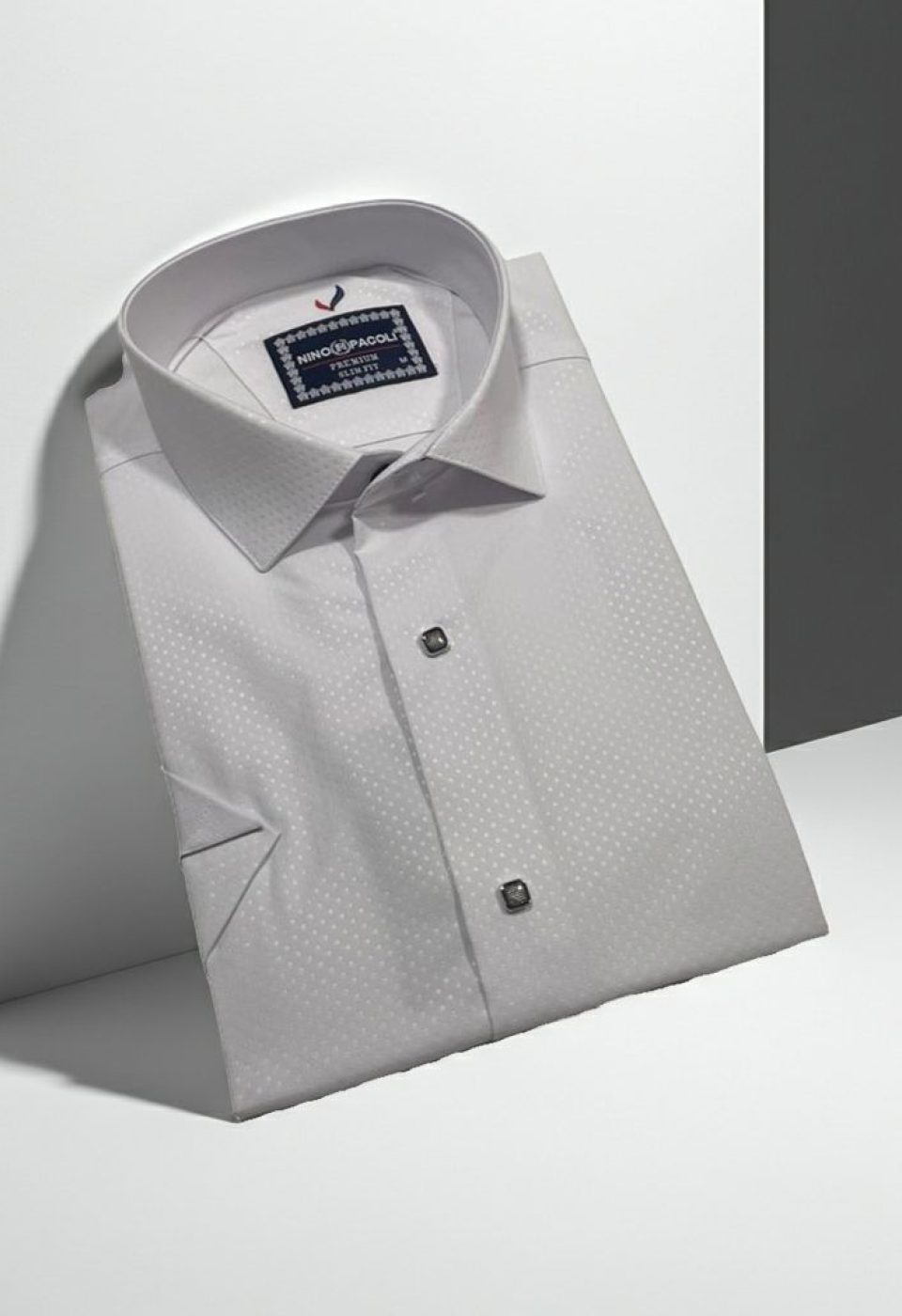 Slim Fit Kısa Kol Desenli Erkek Gömlek 3GMK311127003