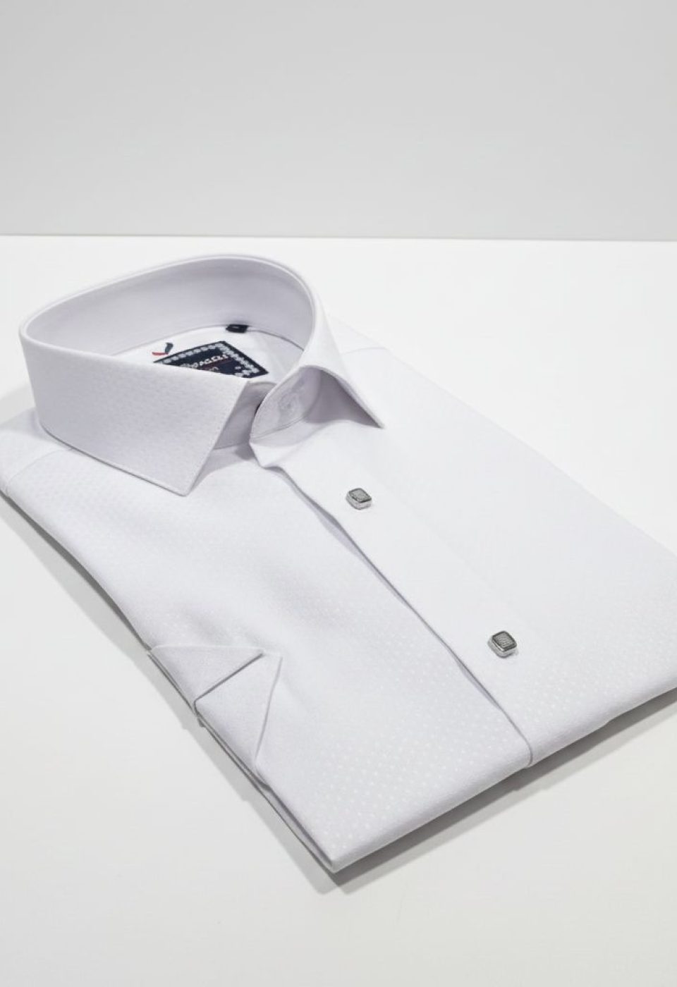 Slim Fit Kısa Kol Desenli Erkek Gömlek 3GMK311127003