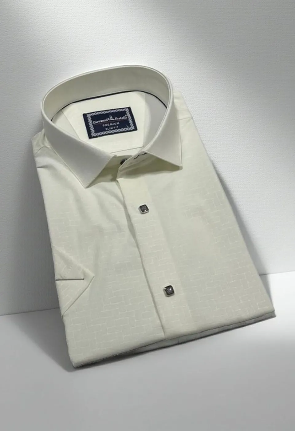 Slim Fit Kısa Kol Desenli Erkek Gömlek 3GMK311128002 - Giovanni Fratelli