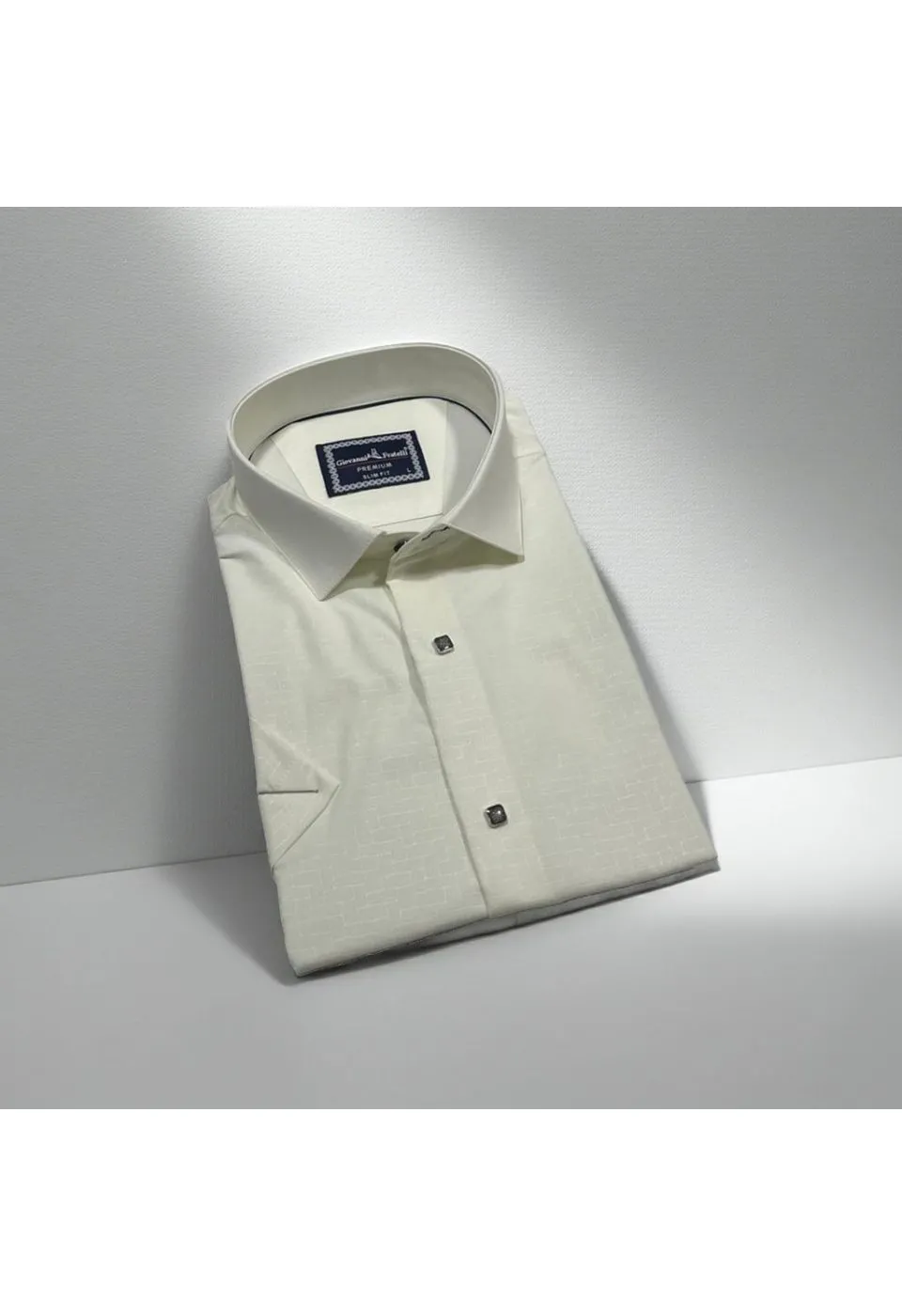 Slim Fit Kısa Kol Desenli Erkek Gömlek 3GMK311128002 - Giovanni Fratelli