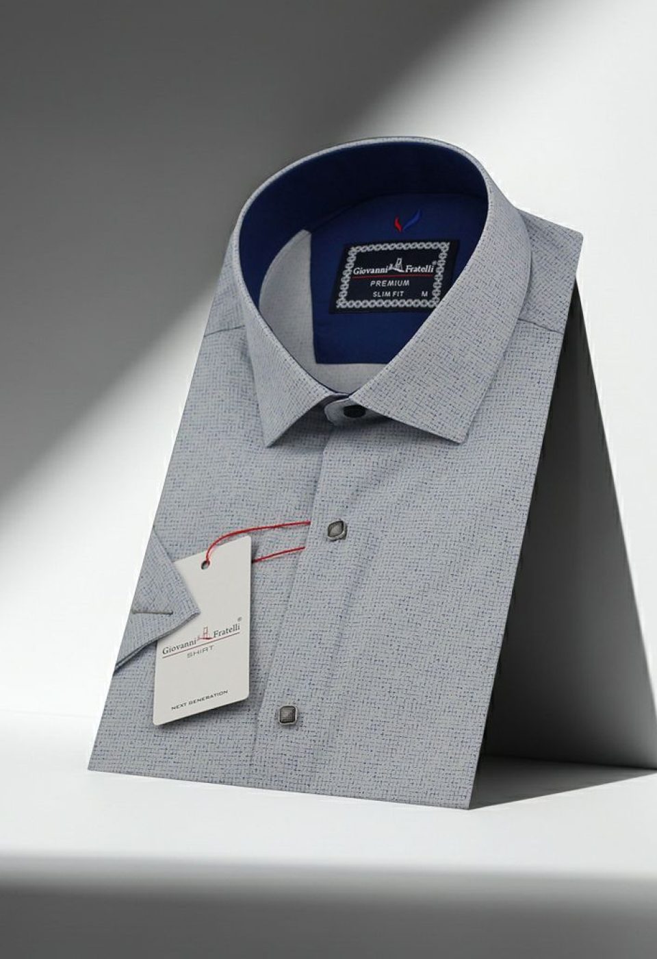 Slim Fit Kısa Kol Desenli Erkek Gömlek 3GMK311129004