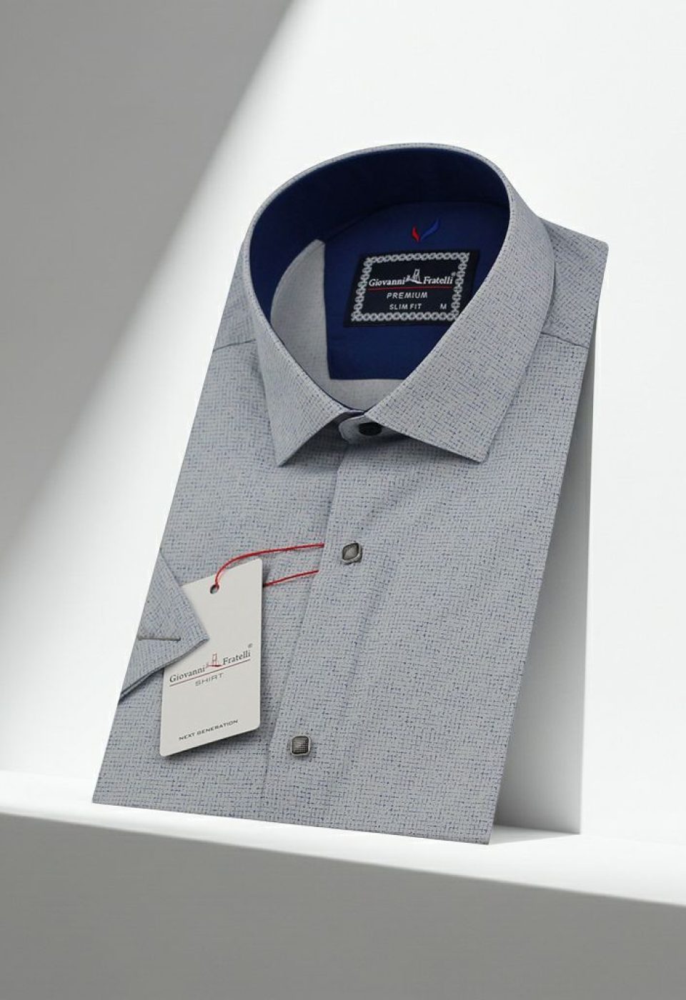 Slim Fit Kısa Kol Desenli Erkek Gömlek 3GMK311129004