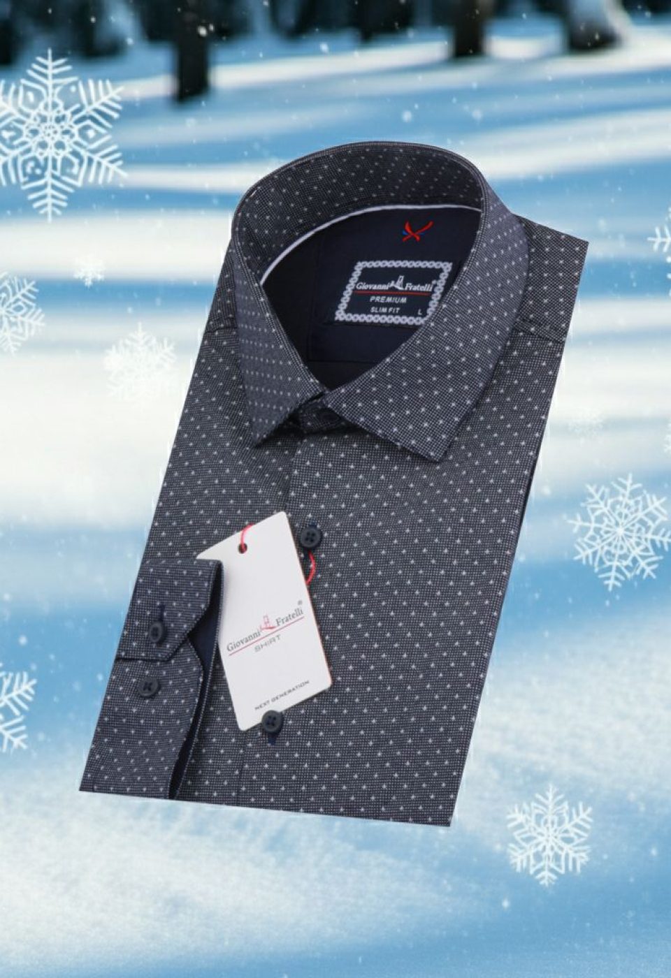 Slim Fit Uzun Kol Desenli Erkek Gömlek 3GMK311132003
