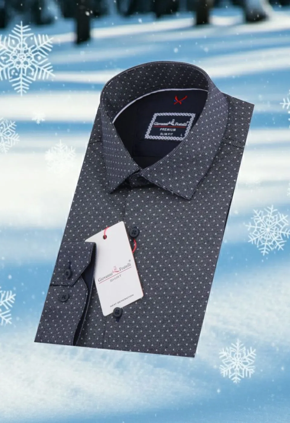 Slim Fit Uzun Kol Desenli Erkek Gömlek 3GMK311132003