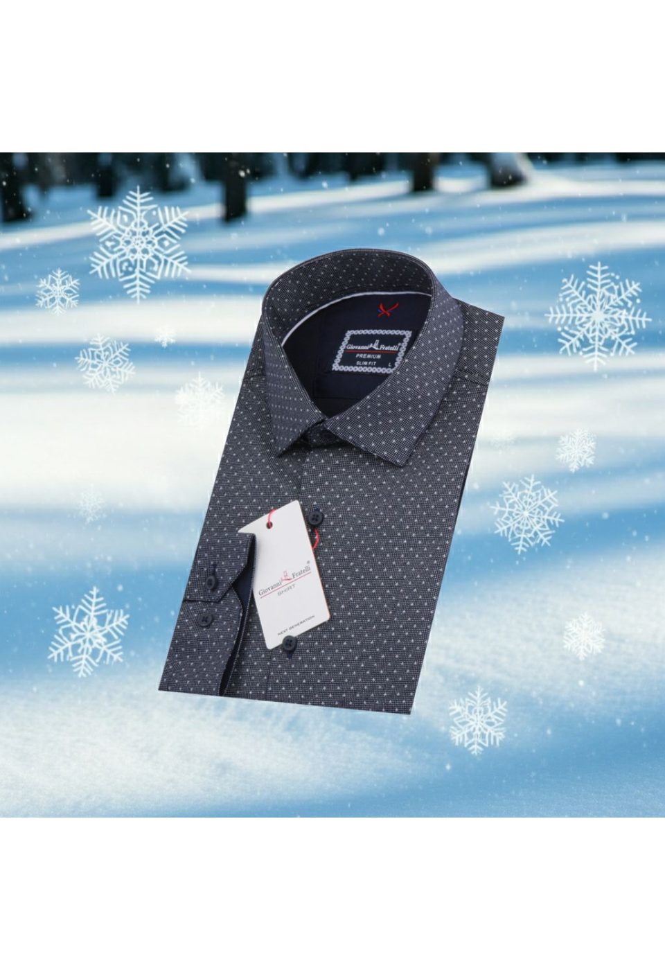 1132 CR 003 Slim Fit Uzun Kol Desenli Erkek Gömlek 3GMK311132003 - Giovanni Fratelli