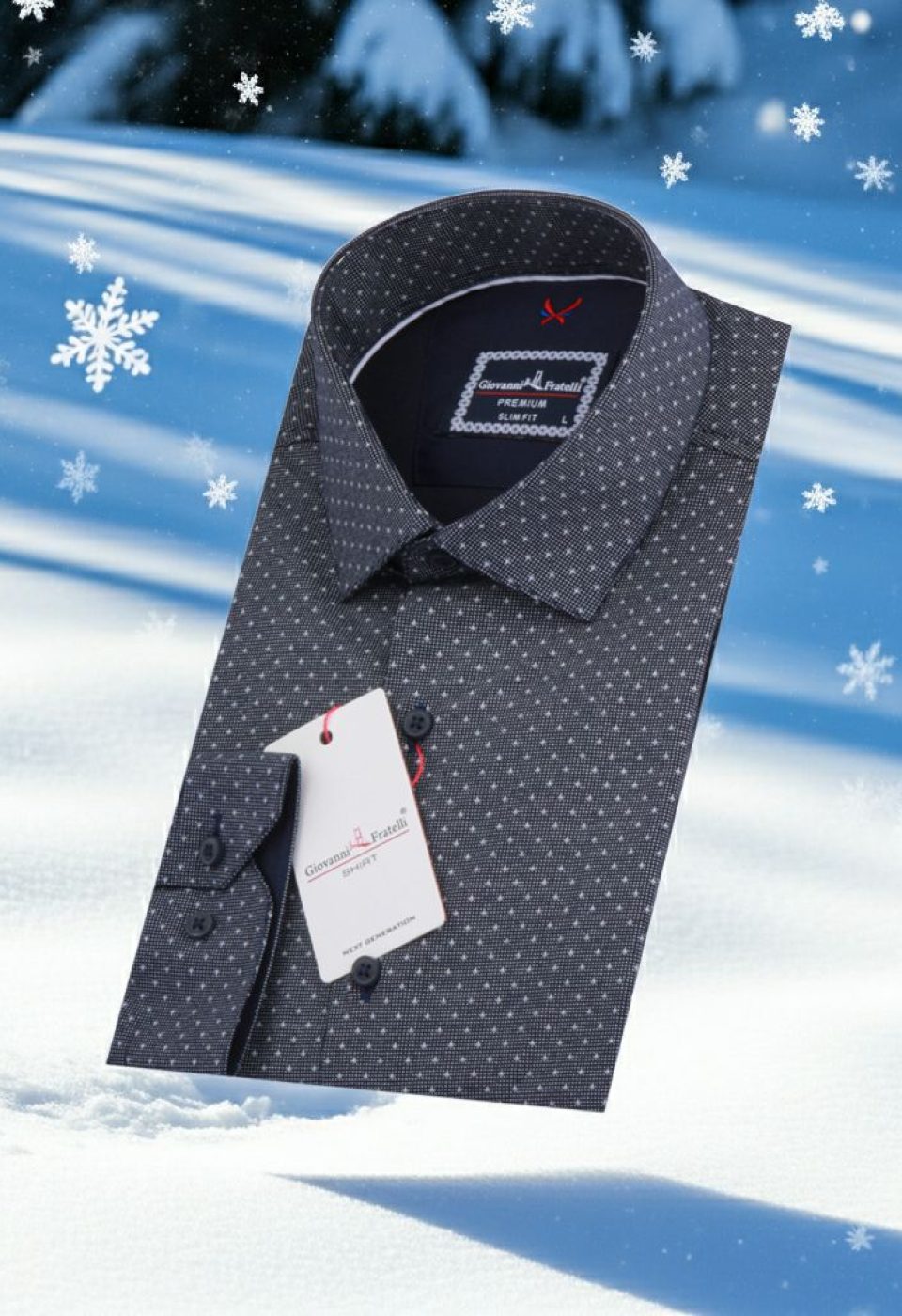 1132 CR 003 Slim Fit Uzun Kol Desenli Erkek Gömlek 3GMK311132003 - Giovanni Fratelli