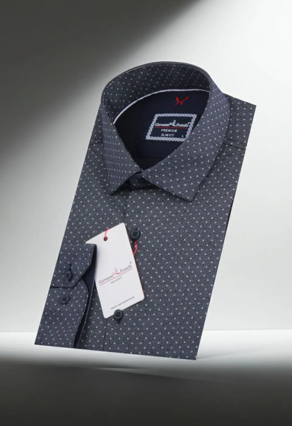 Slim Fit Uzun Kol Desenli Erkek Gömlek 3GMK311132003