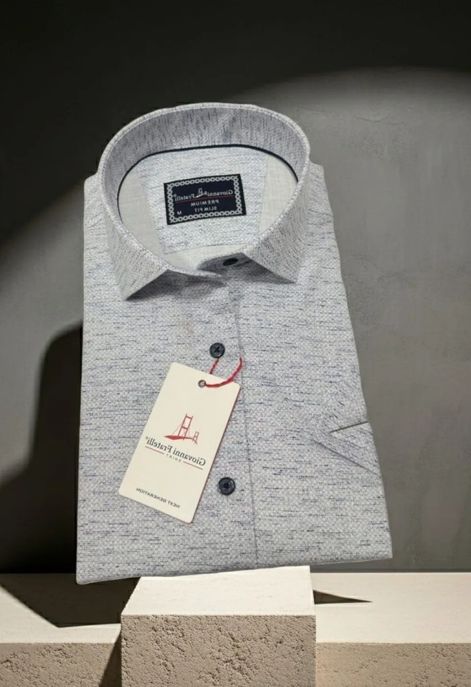 Slim Fit Kısa Kol Desenli Erkek Gömlek 3GMK321134001 - Giovanni Fratelli