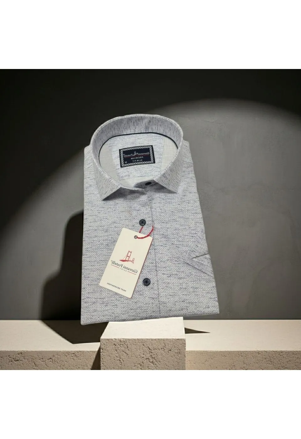 Slim Fit Kısa Kol Desenli Erkek Gömlek 3GMK321134001 - Giovanni Fratelli